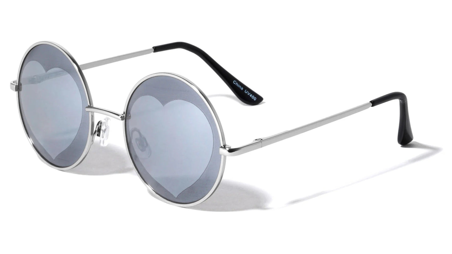 Round Frost Heart Spring Hinge Shades m10004