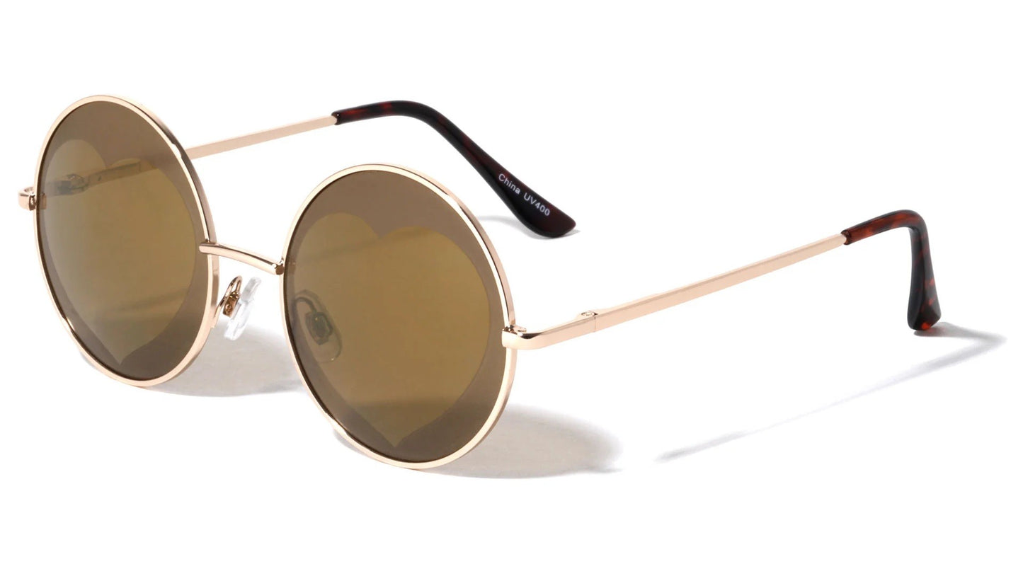 Round Frost Heart Spring Hinge Shades m10004