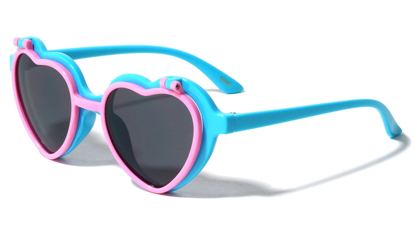 Kids Flip Up Heart Shaped Shades k830- flip