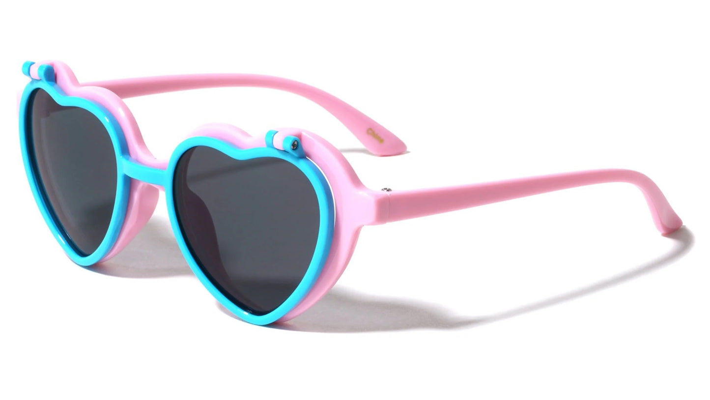 Kids Flip Up Heart Shaped Shades k830- flip
