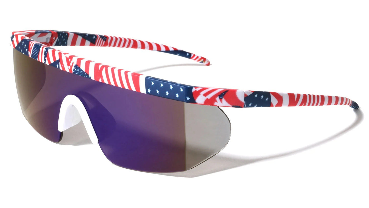 Rectangle Shield Sunglasses bp0209-flag