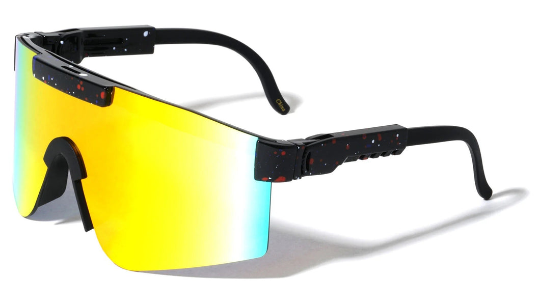 Color Mirror Shield Sunglasses bp0208-flag