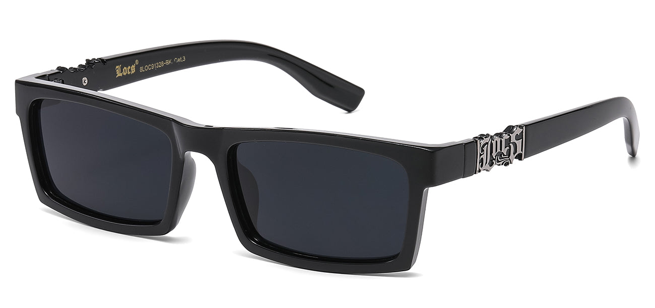 Locs Rectangular Black Shades loc91328-bk