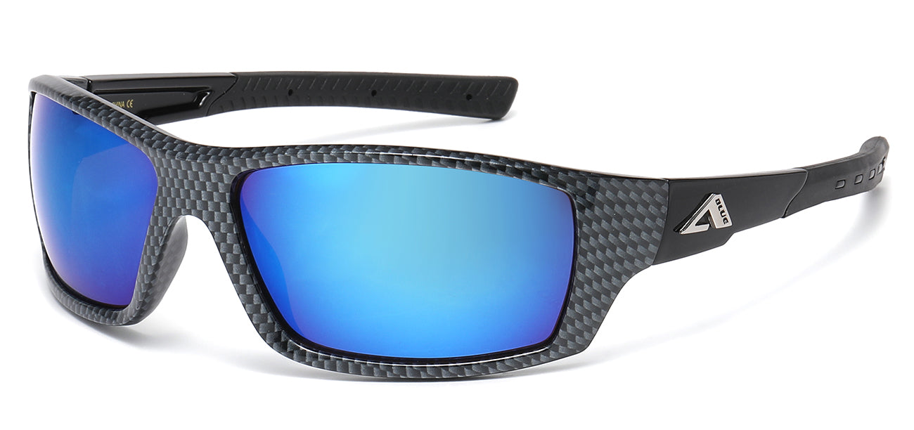 Blue Tech Lens Sporty Wrap Shades ab-1105
