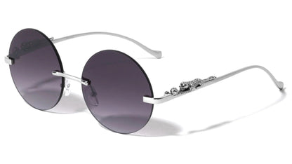 Rimless Round Jaguar Temple Shades m4046