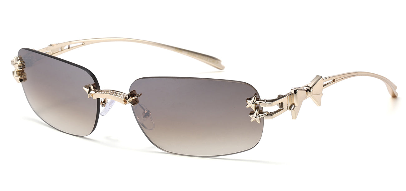 Giselle Metallic Rimless Sunglasses gsl28313