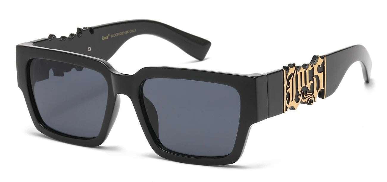 Locs Black Square Sunglasses loc91203-bk