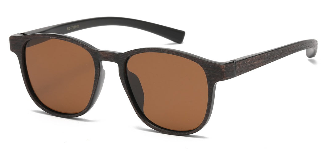 Polarized Wood Square Sunglasses pz-712142