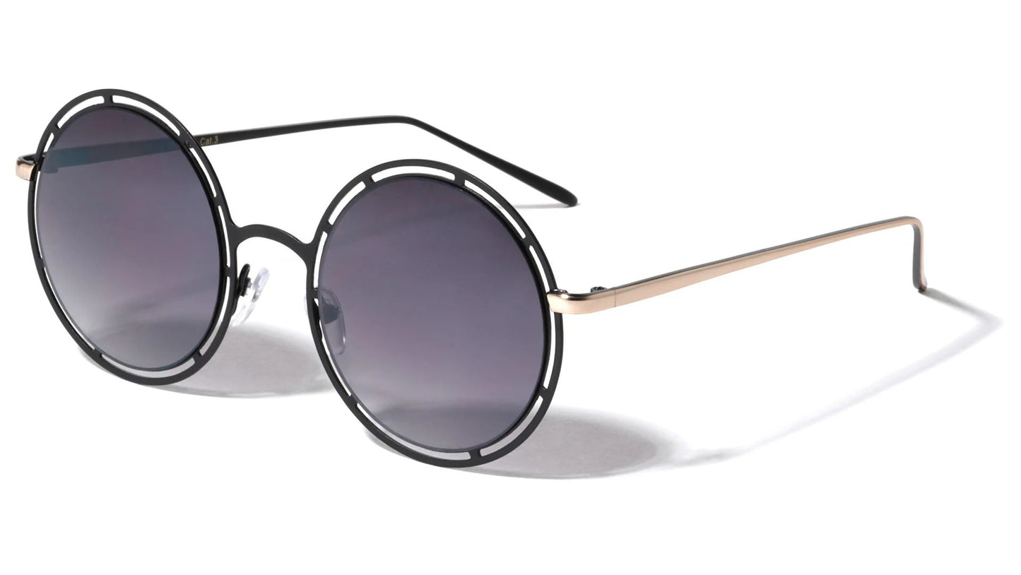 Cutout Frame Round Sunglasses m10210