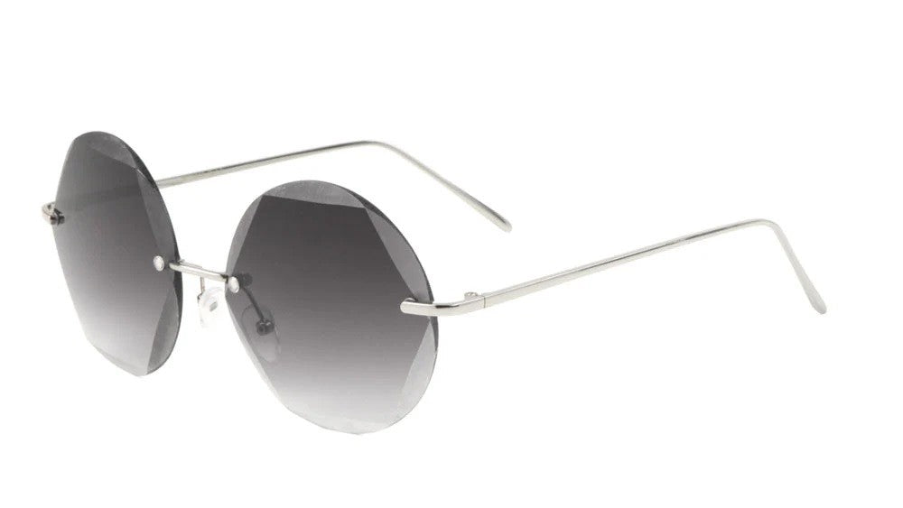 Round Geometric Rimless Sunglasses m10649