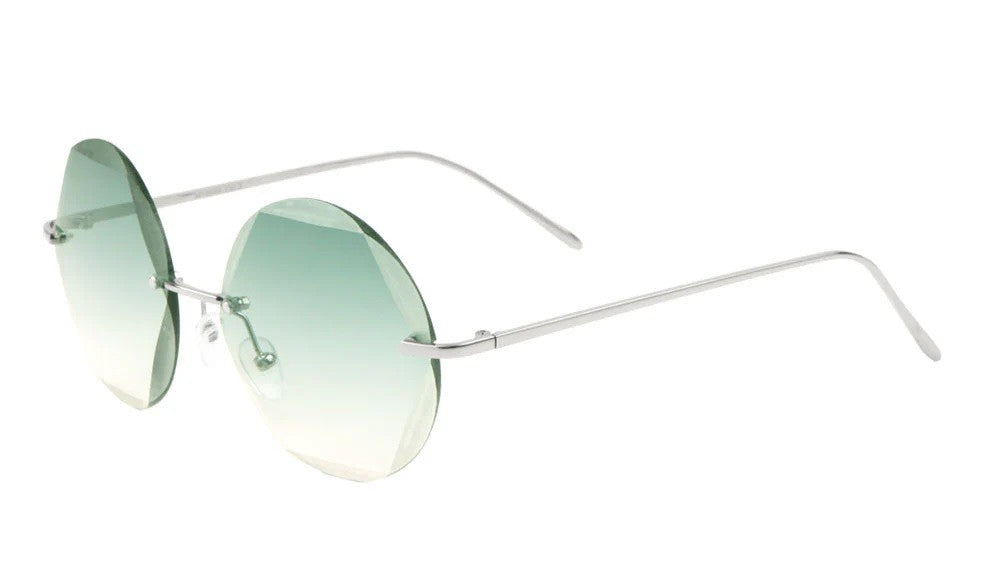 Round Geometric Rimless Sunglasses m10649