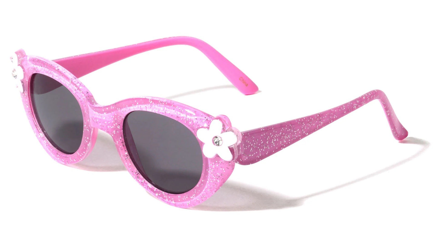 Kids Flower Glitter Crystal Cat Eye k919