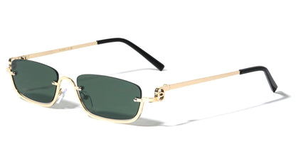 Metallic Rimless Sunglasses m10929