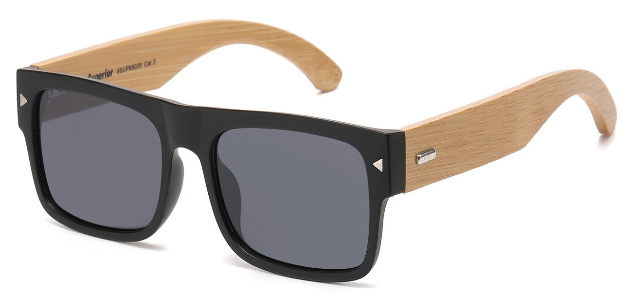 Bamboo Wood Square Sunglasses sup89026