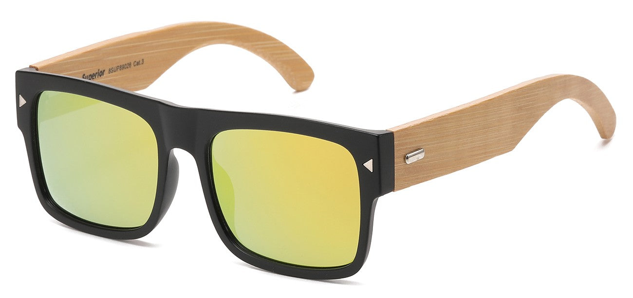 Bamboo Wood Square Sunglasses sup89026