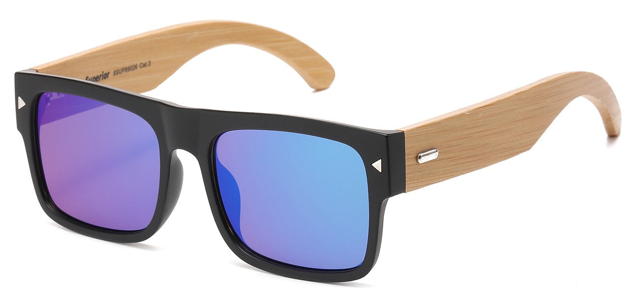 Bamboo Wood Square Sunglasses sup89026