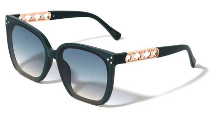 Cross Pattern Temple Cat Eye Frame p30631