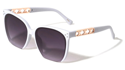 Cross Pattern Temple Cat Eye Frame p30631