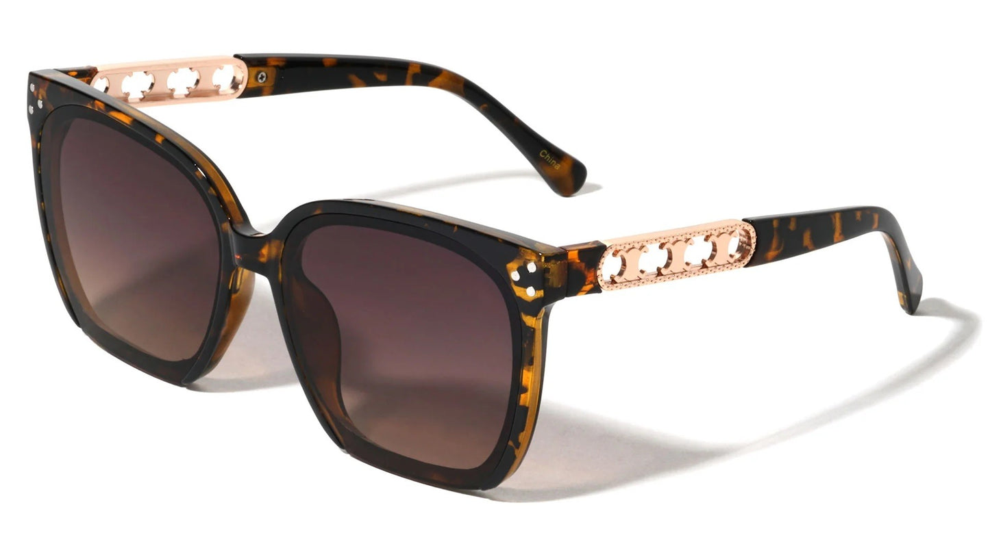 Cross Pattern Temple Cat Eye Frame p30631