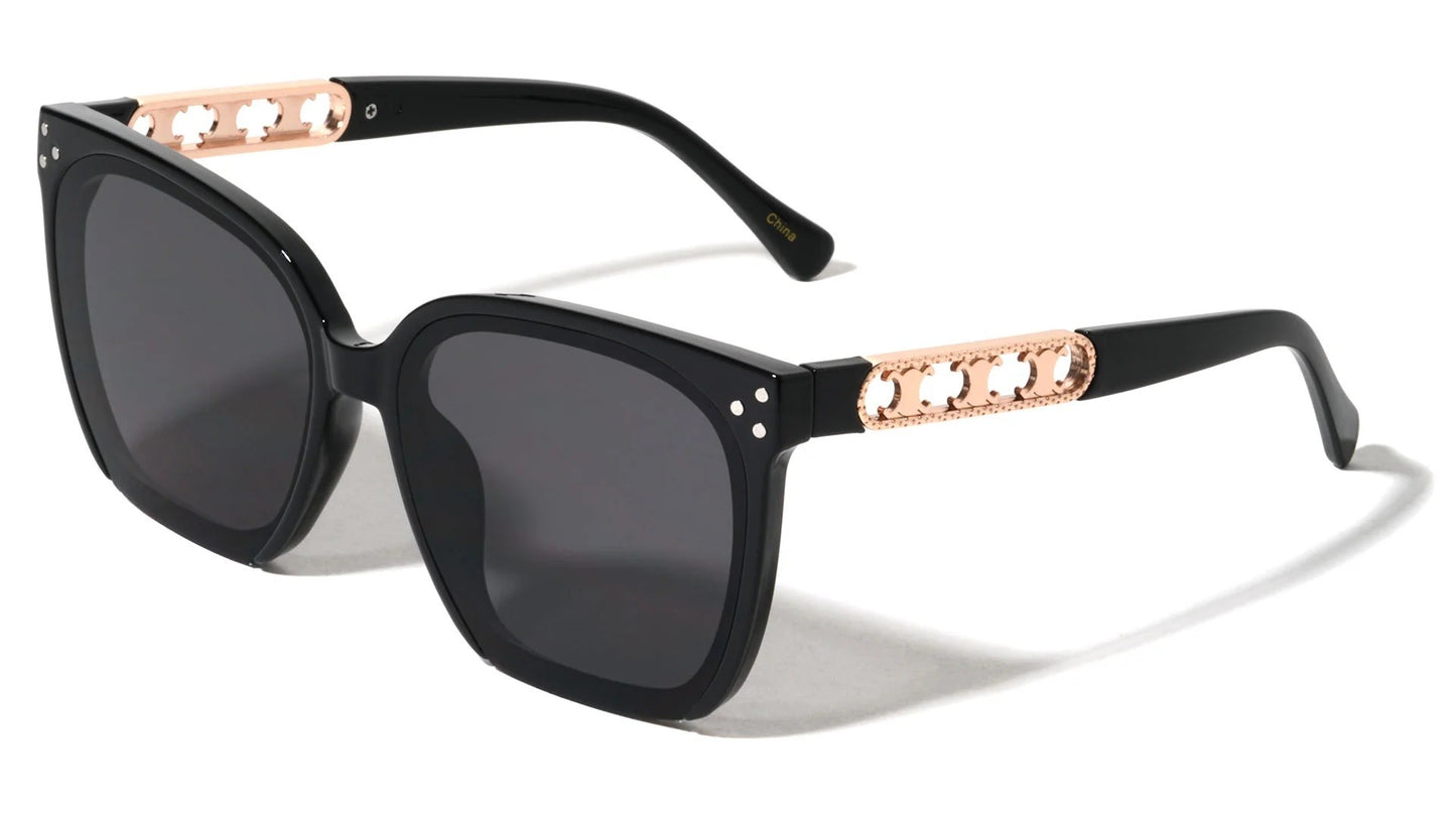 Cross Pattern Temple Cat Eye Frame p30631