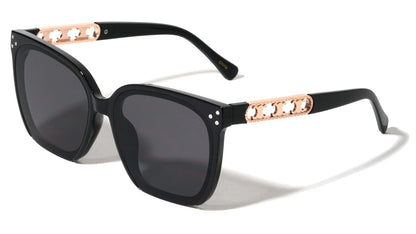 Cross Pattern Temple Cat Eye Frame p30631
