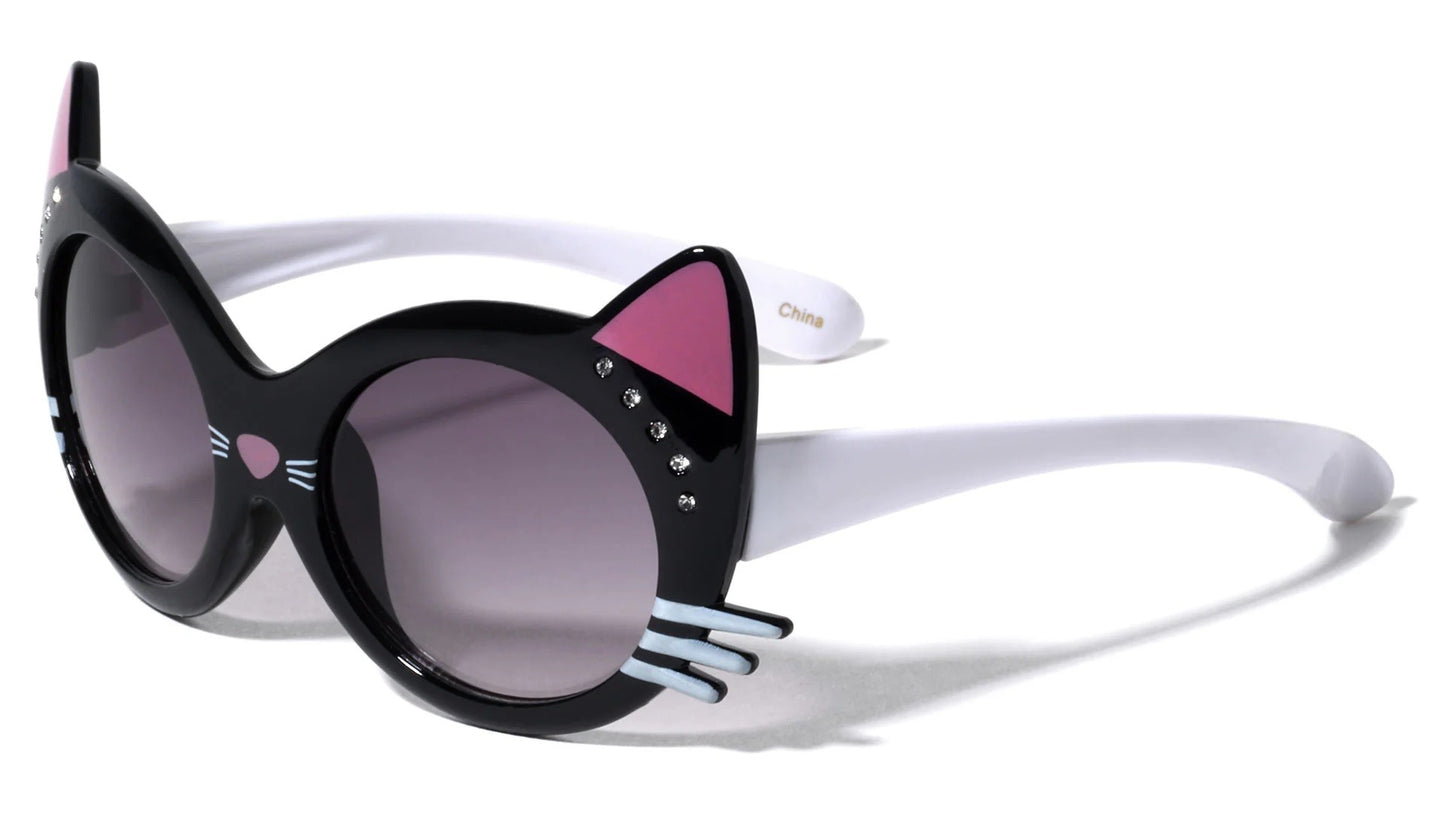 Kids Cat Face Rhinestone Sunglasses k854