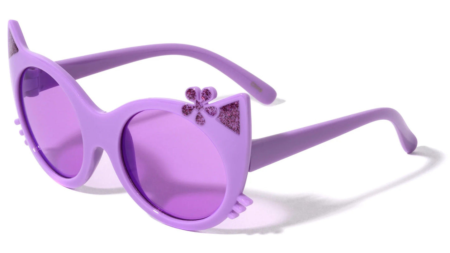 Kids Cat Face Glitter Sunglasses k877