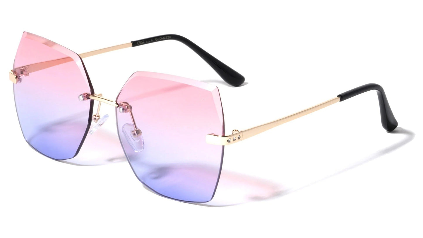 GLO Metallic Rimless Sunglasses glo-m220