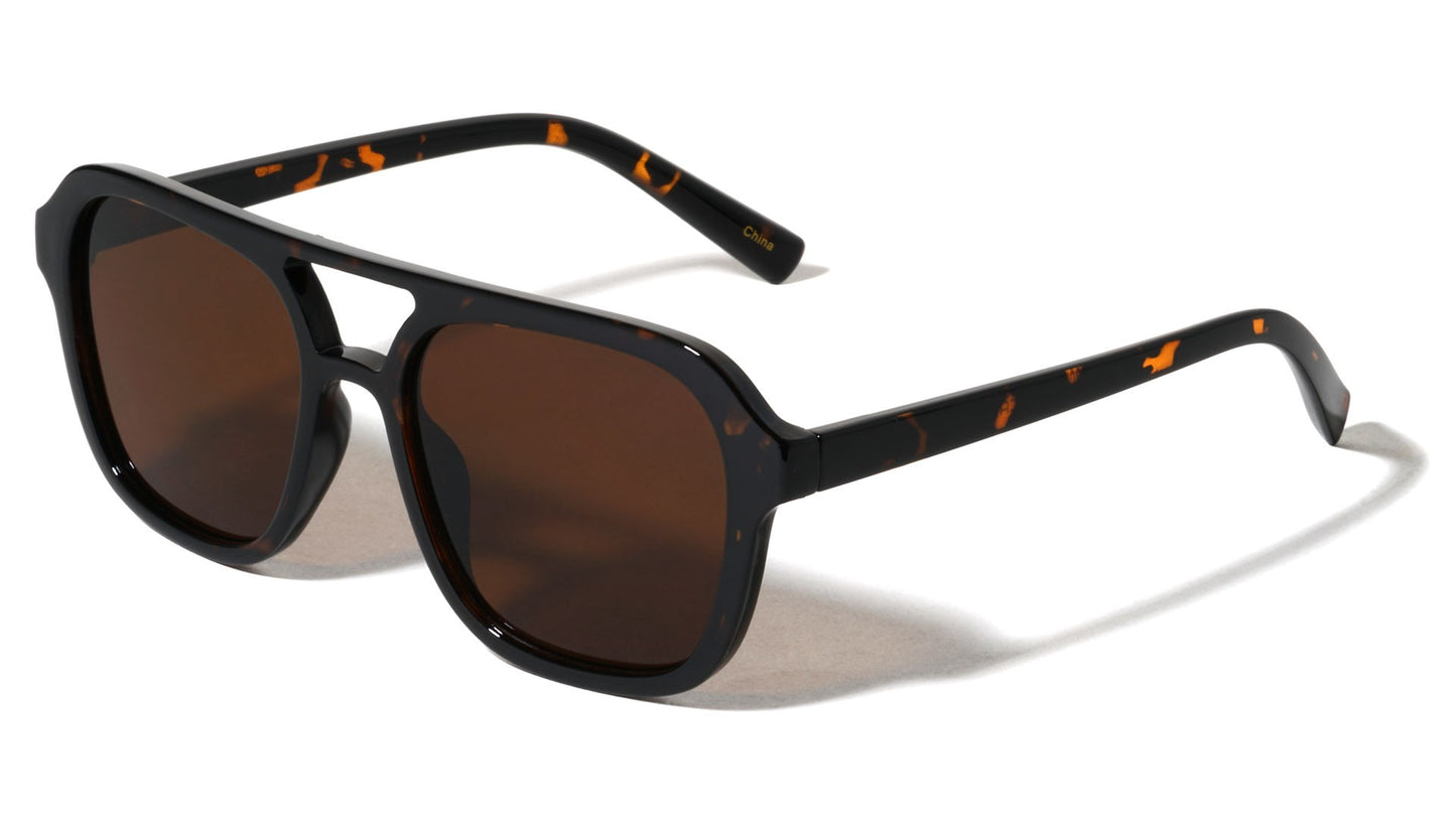 Super Dark Lens Flat Top Aviators bp0304