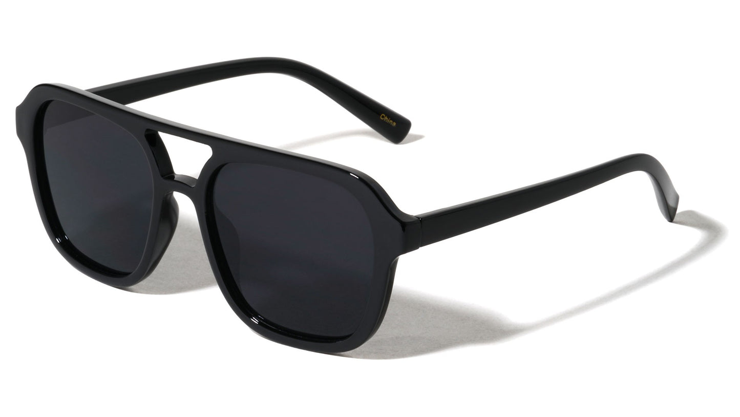 Super Dark Lens Flat Top Aviators bp0304
