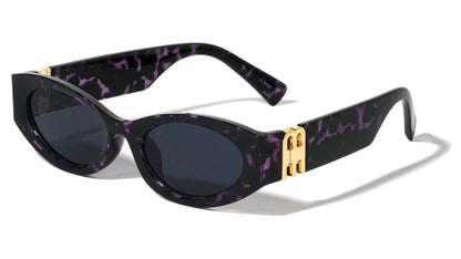 Thick Temple Oval Frame Sunglasses p1029