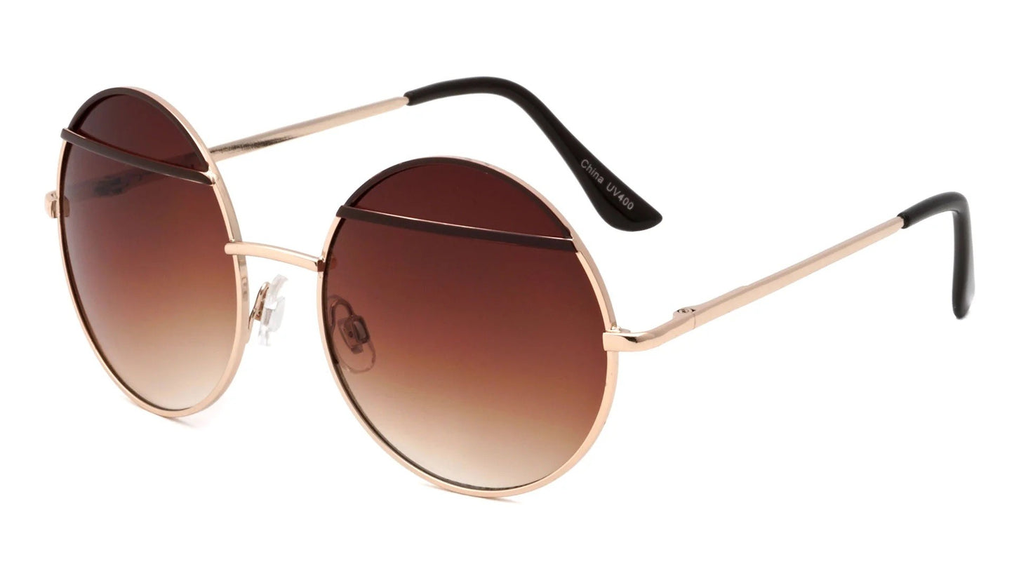 Metal Round Color Accent Sunglasses m10003