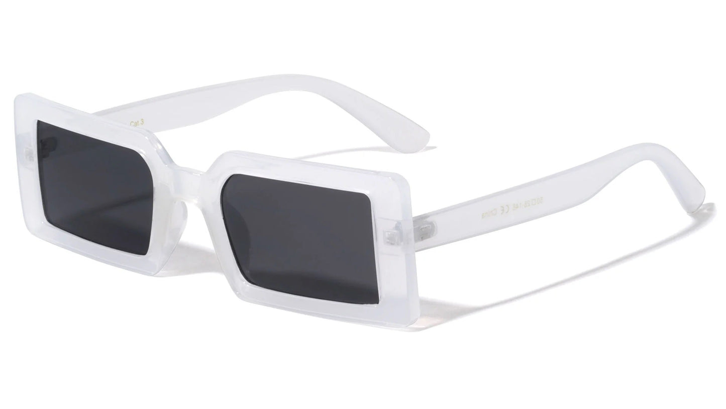 Wide Thick Frame Rectangle Sunglasses p6651