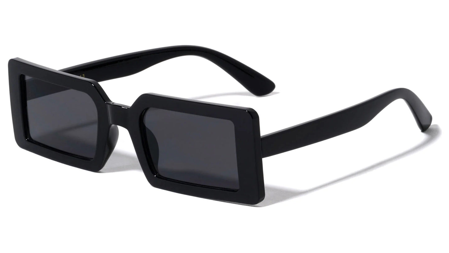 Wide Thick Frame Rectangle Sunglasses p6651