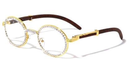 Rhinestone Wood Clear Lens rh-7069-clr