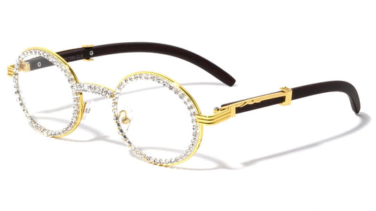 Rhinestone Wood Clear Lens rh-7069-clr