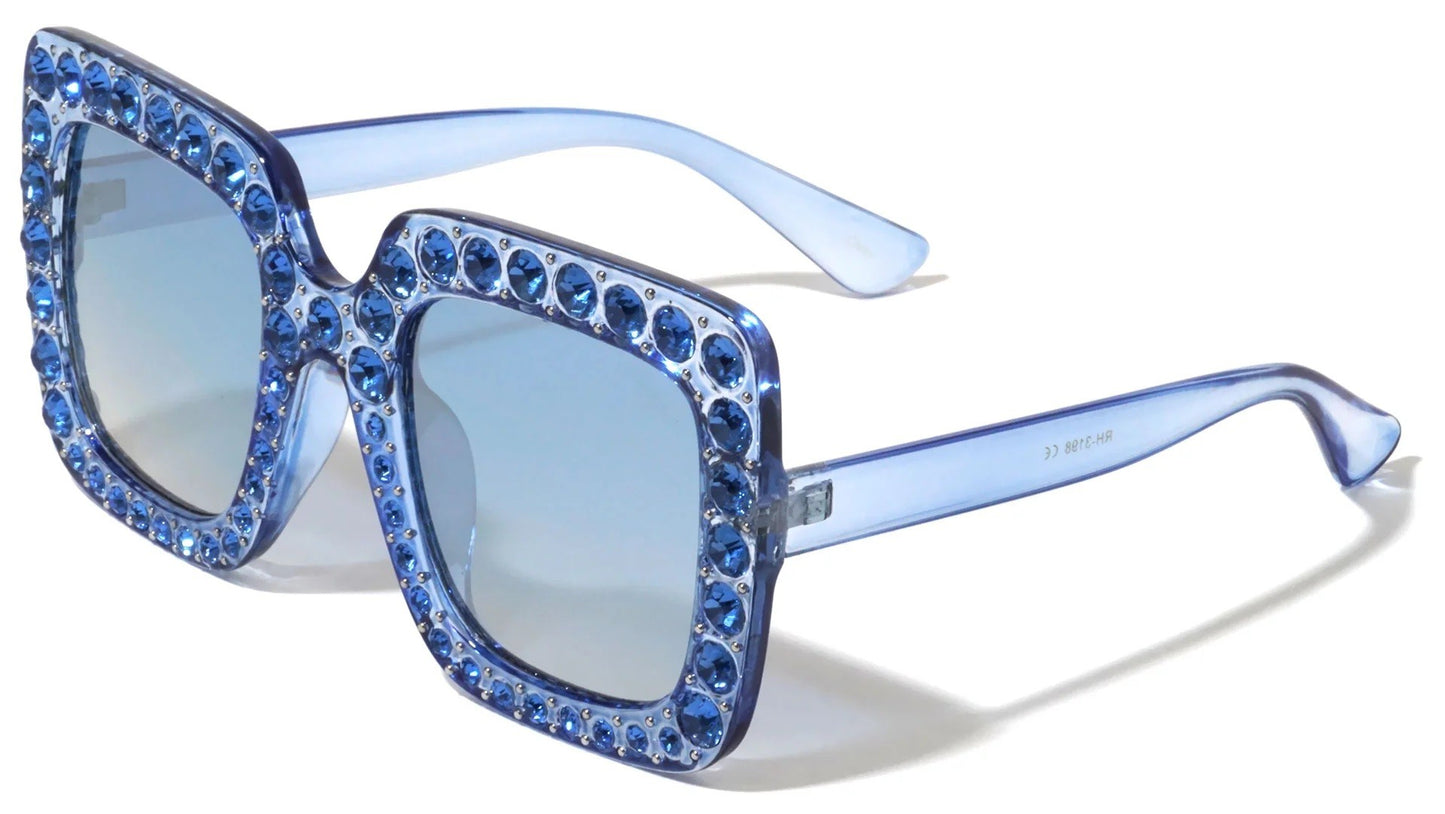 Rhinestone Butterfly Square Frame rh-3198
