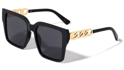 Retro Cat Eye Chain Temple Sunglasses p30436