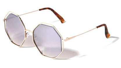 Metallic Octagon Frame Sunglasses m10604