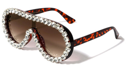 Rhinestone Flat Top Shield Aviator rh-3252