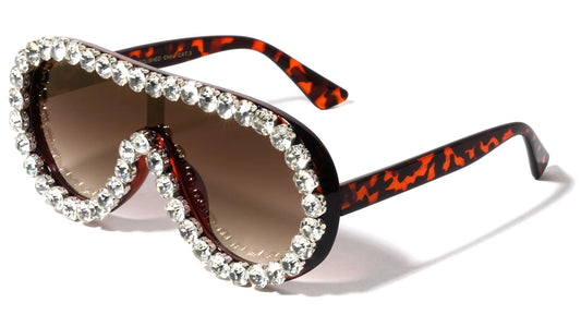 Rhinestone Flat Top Shield Aviator rh-3252