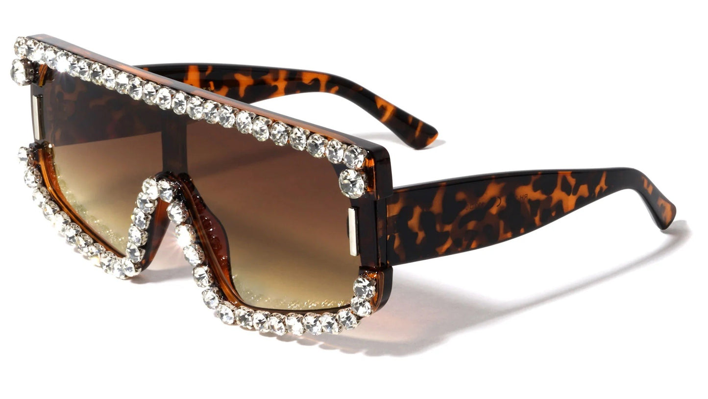 Lion Rhinestone Flat Top Rectangle rh-3251
