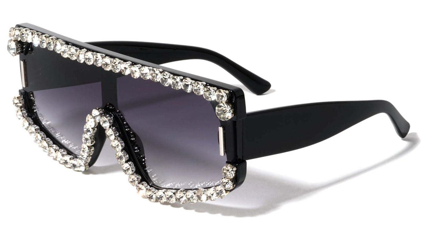 Lion Rhinestone Flat Top Rectangle rh-3251