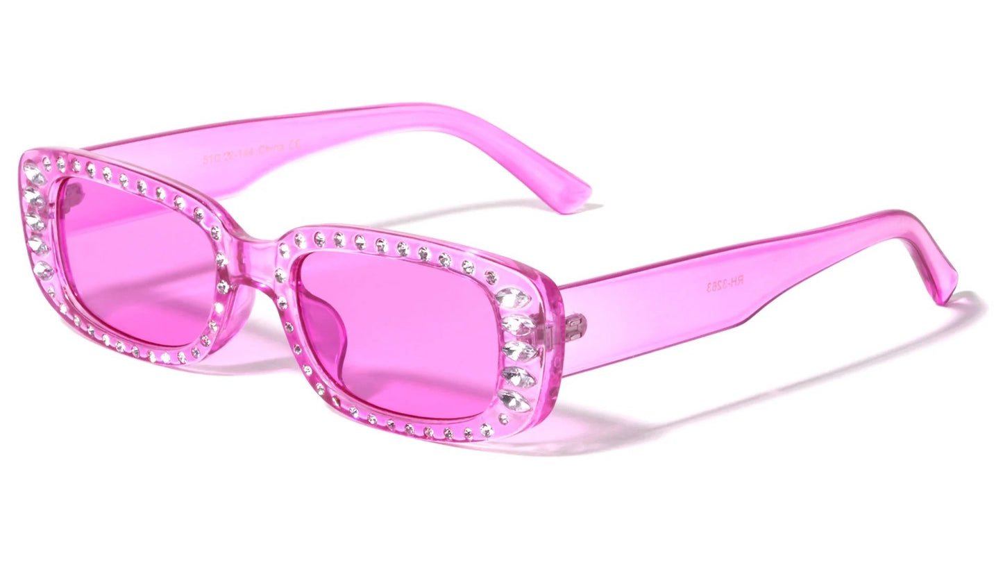 Rhinestone Rectangle Sunglasses rh-3263