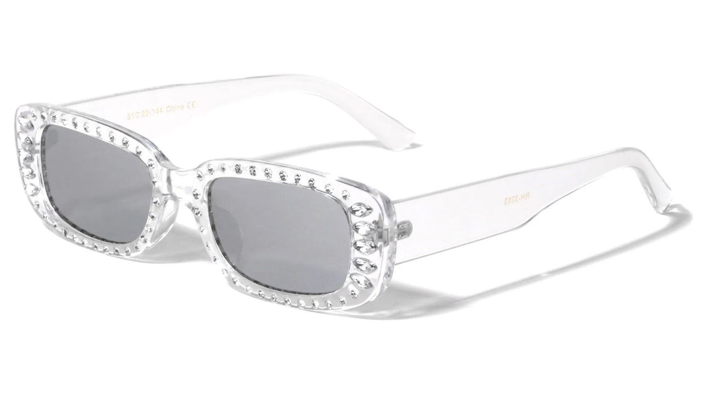 Rhinestone Rectangle Sunglasses rh-3263