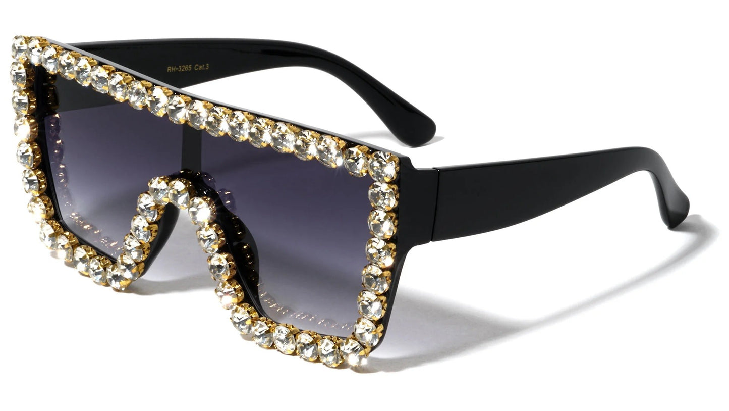 Rhinestone Oversized Square Frame rh-3265