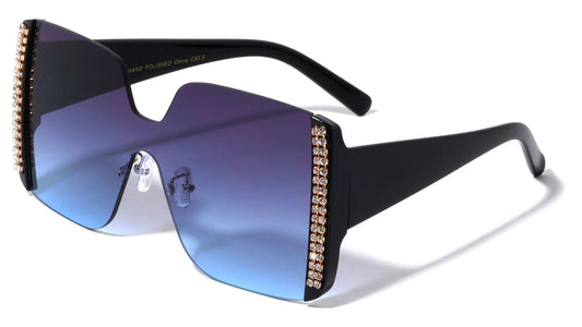 Rimless Rhinestone Oversized Frame p30419-rh