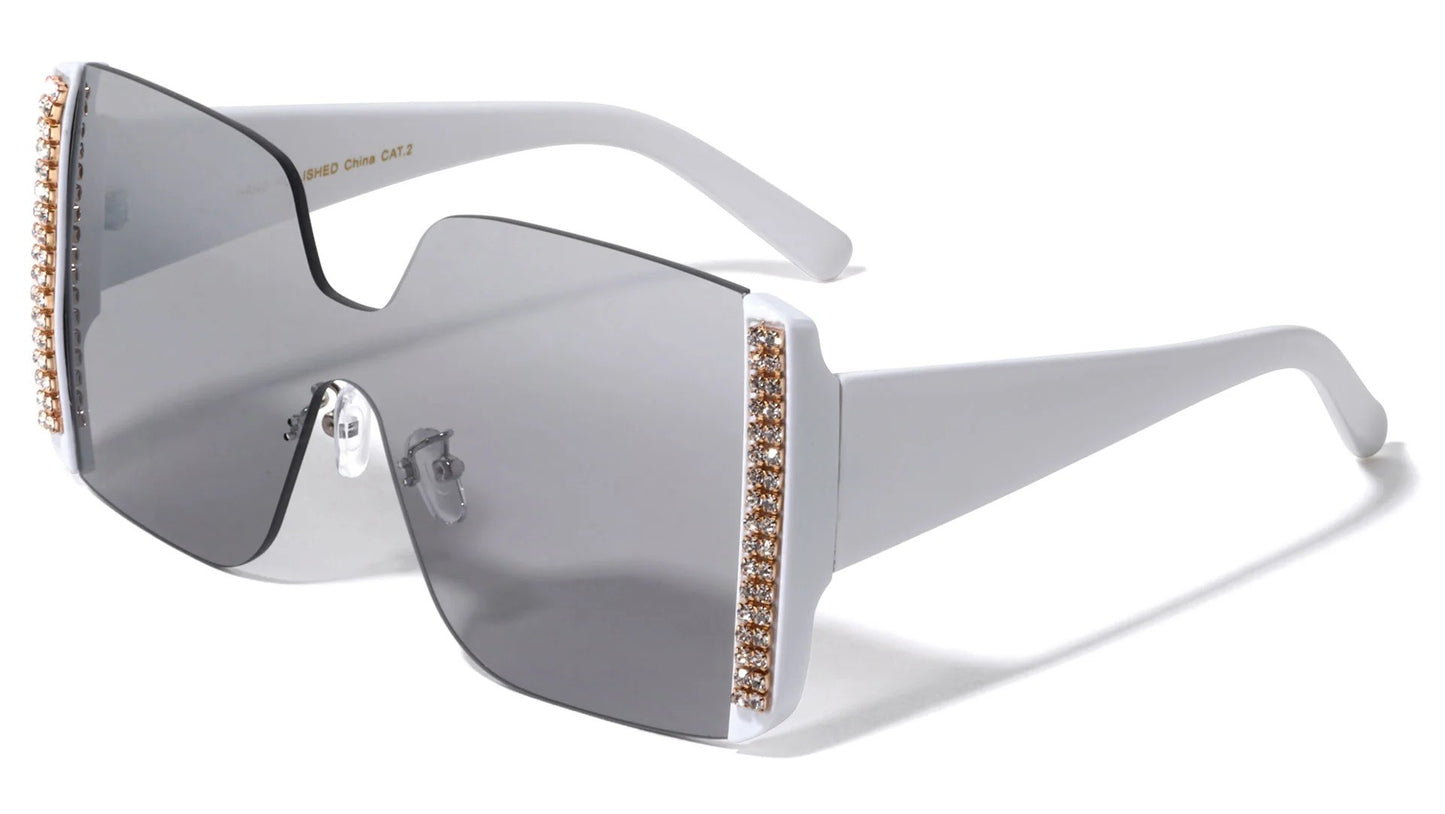 Rimless Rhinestone Oversized Frame p30419-rh