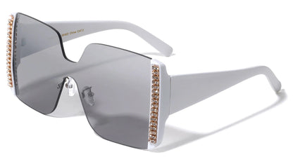 Rimless Rhinestone Oversized Frame p30419-rh