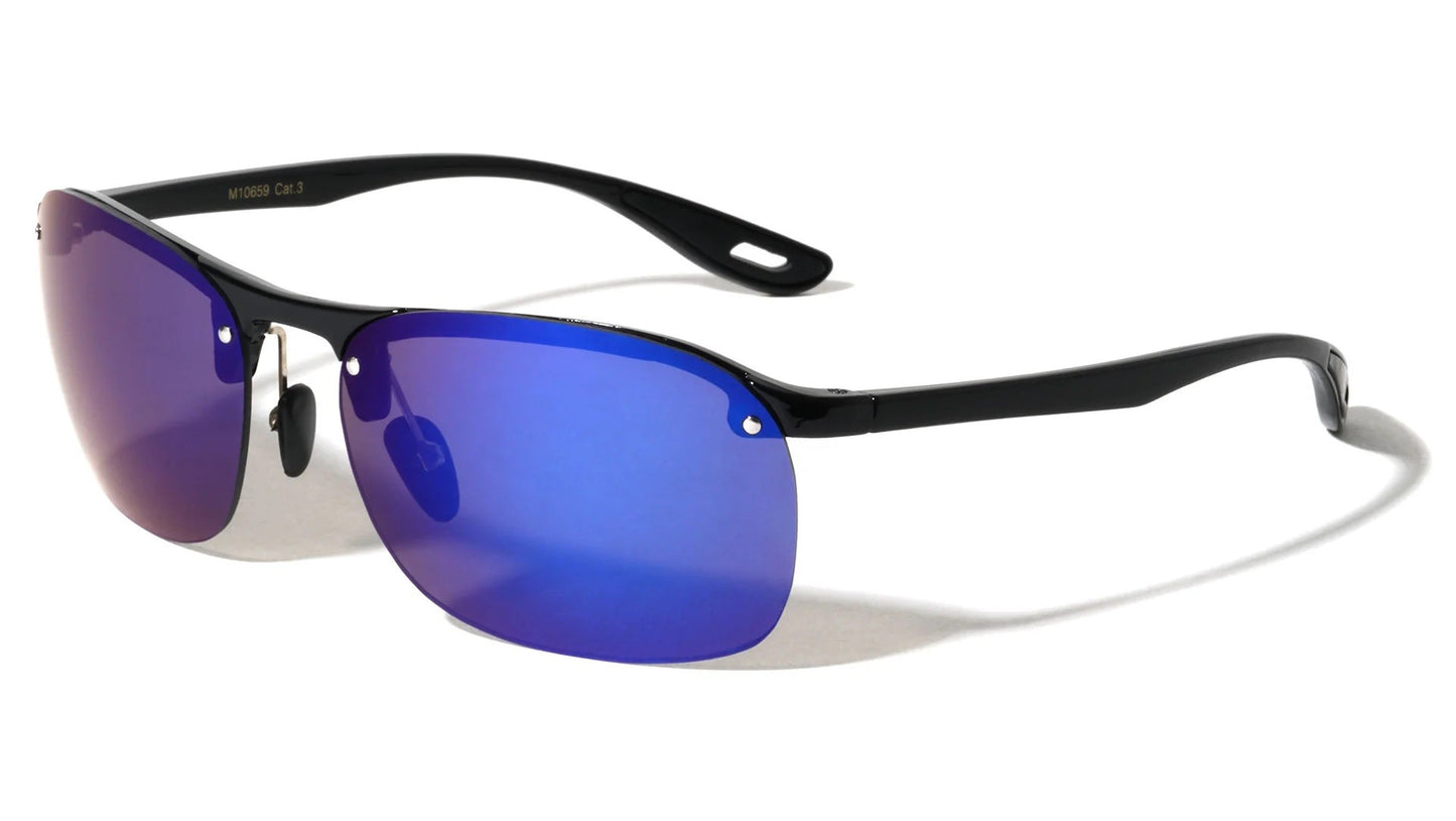 Rimless Metal Accent Sports Sunglasses m10659